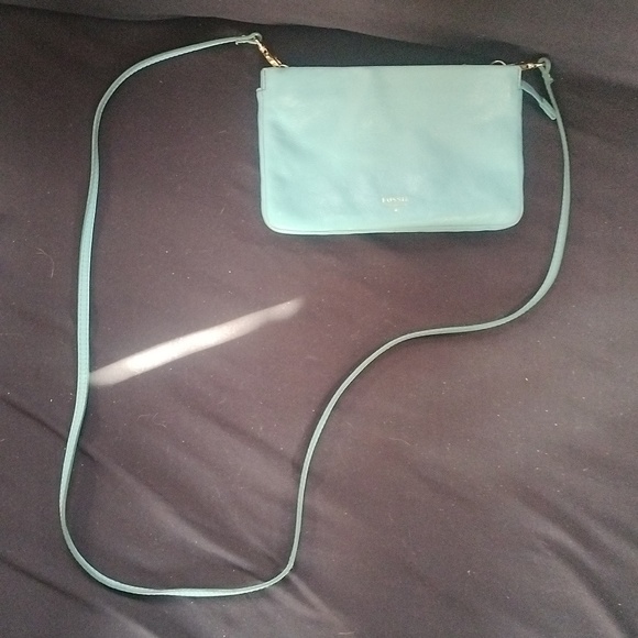 Fossil Handbags - Fossil light blue crossbody/clutch bag.